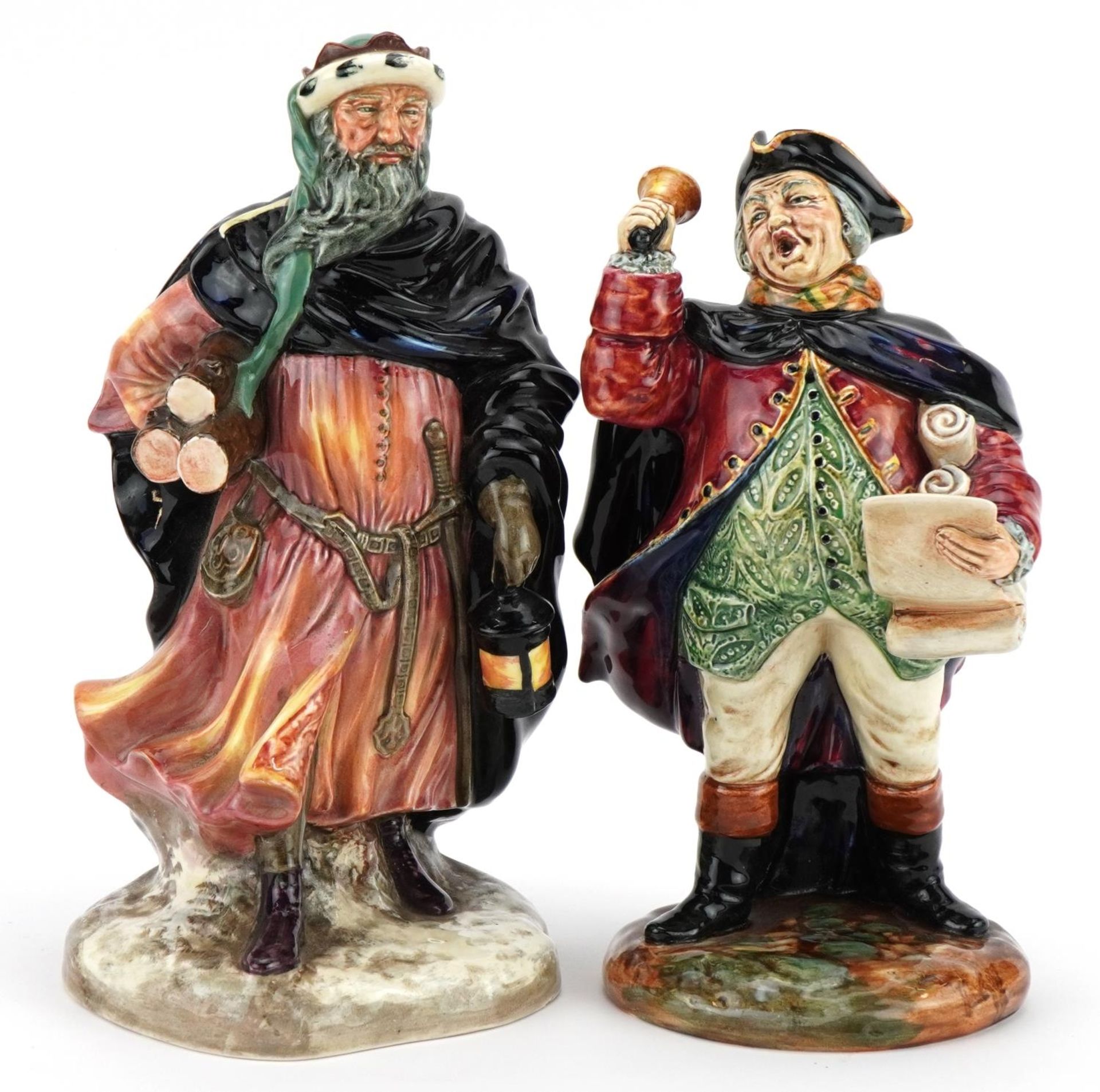 Two Royal Doulton figures comprising Town Crier HN2119 and Good King Wenceslas HN2118, the largest
