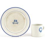 Shipping interest dinnerware comprising Manchester Liners Limited mug and Elders & Fyffes plate, the