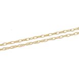 9ct gold necklace, 40cm in length, 0.6g