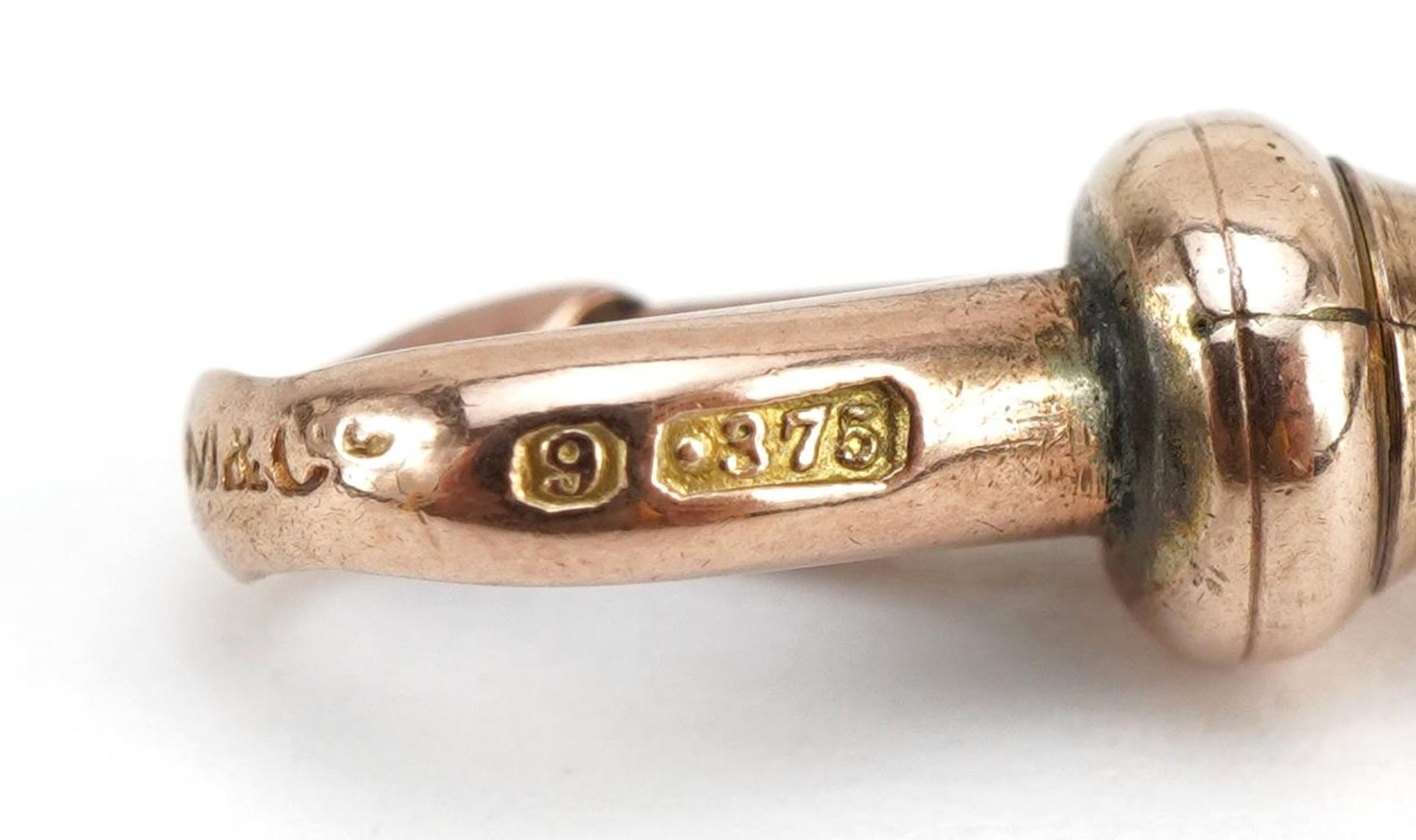 9ct rose gold swivel jewellery clasp, 2.3cm high, 1.9g - Bild 3 aus 3