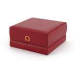 Omega red leatherette watch box