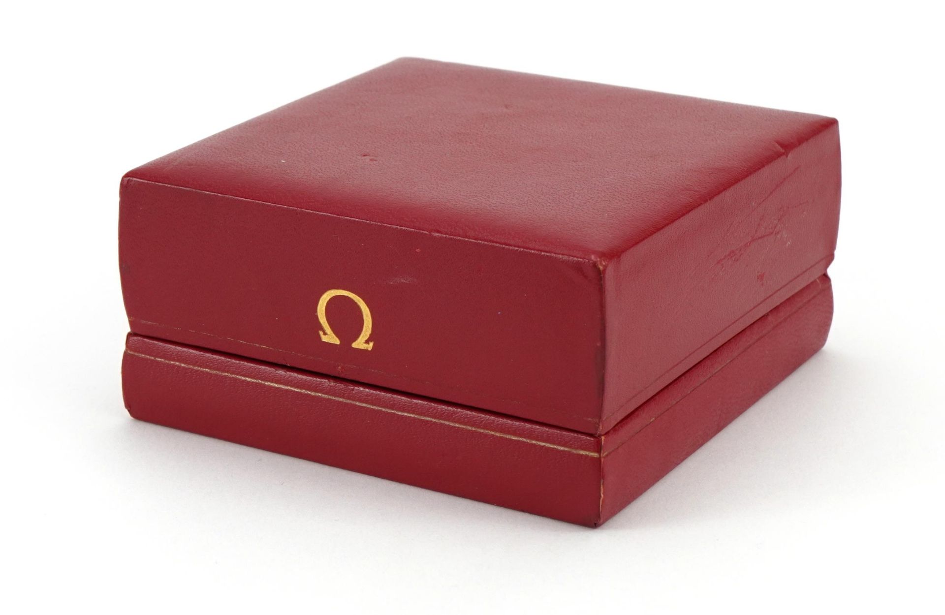 Omega red leatherette watch box