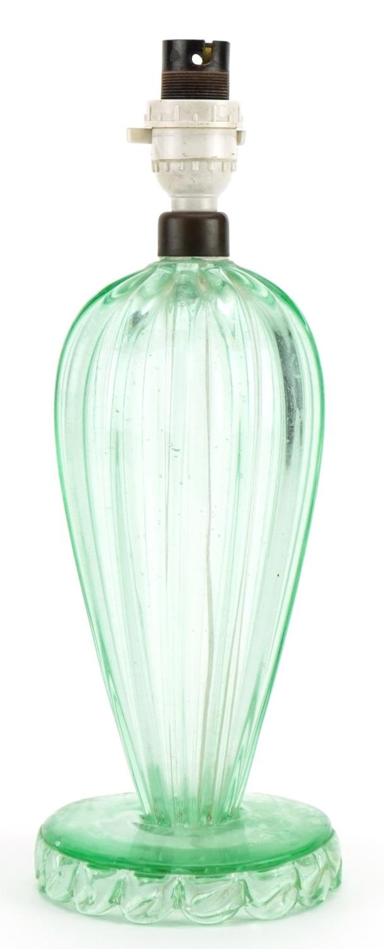 Vintage Murano green glass table lamp, 33.5cm high - Image 2 of 3