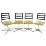 Set of four mid century Chromcraft Lucite and stainless steel dining chairs, 87cm high