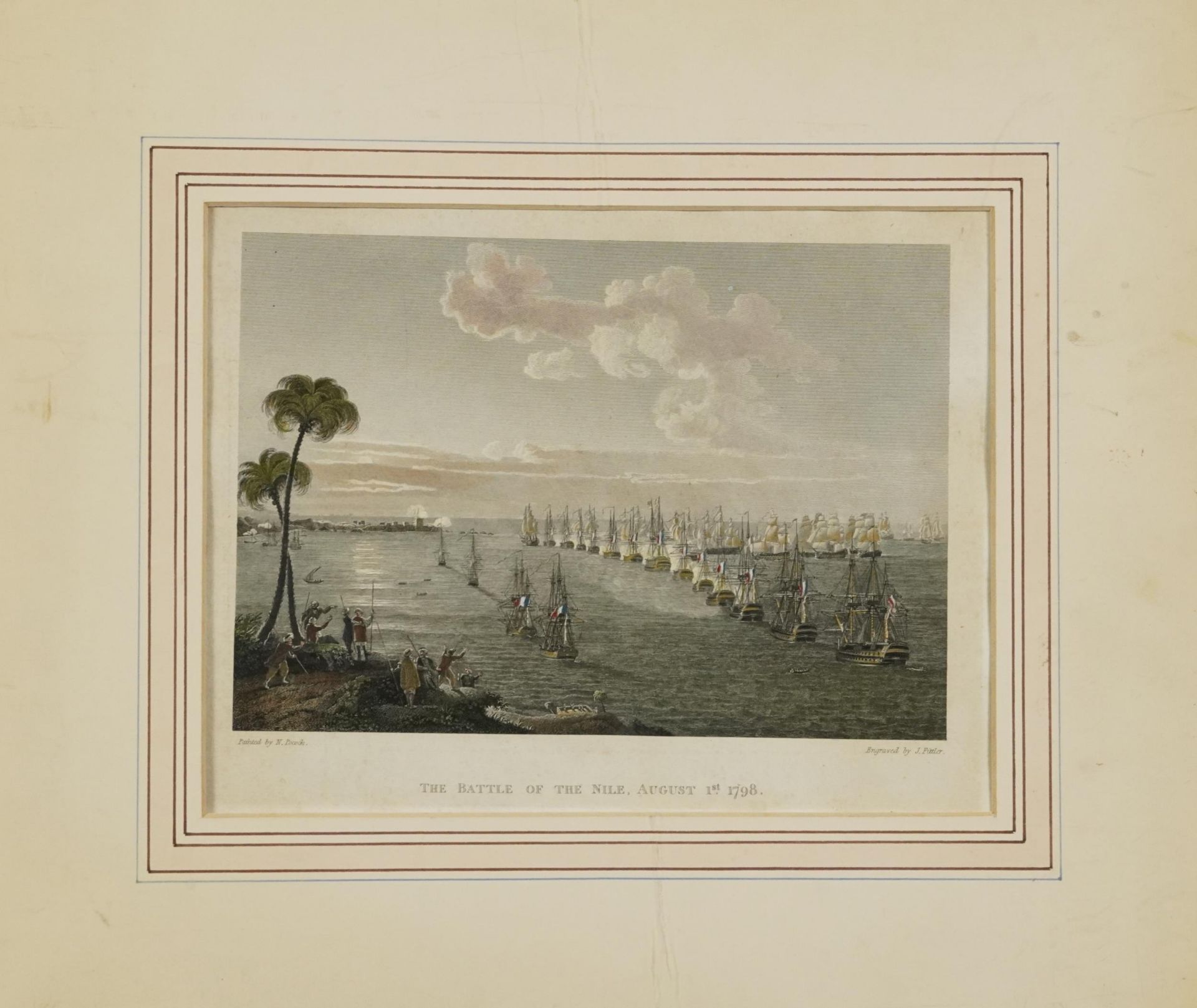 After Nicholas Pocock - The Battle of the Nile, August 1st 1798, 19th century engraving published - Bild 2 aus 5