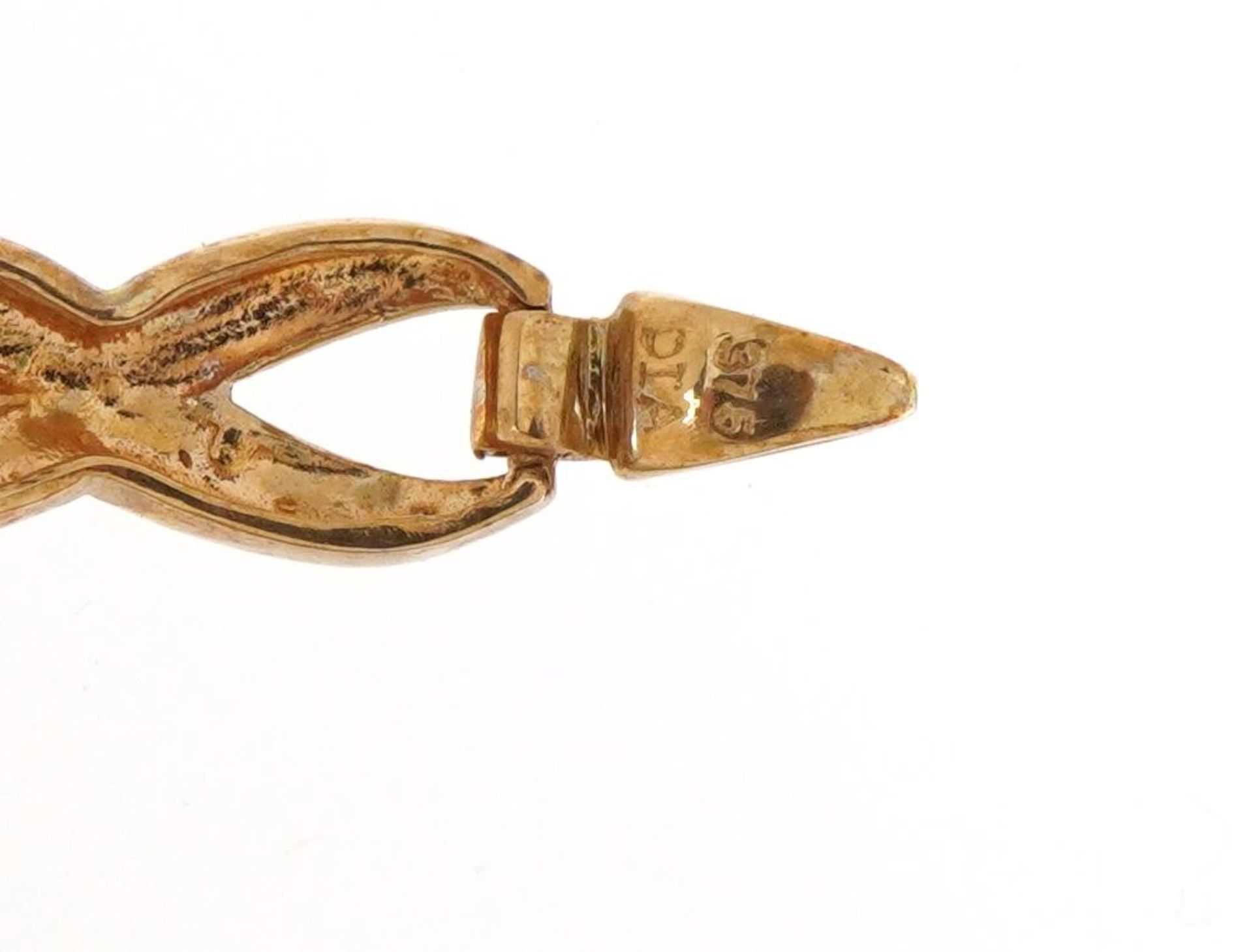 9ct gold sapphire and diamond infinity link bracelet, 18.5cm in length, 5.2g - Bild 4 aus 4
