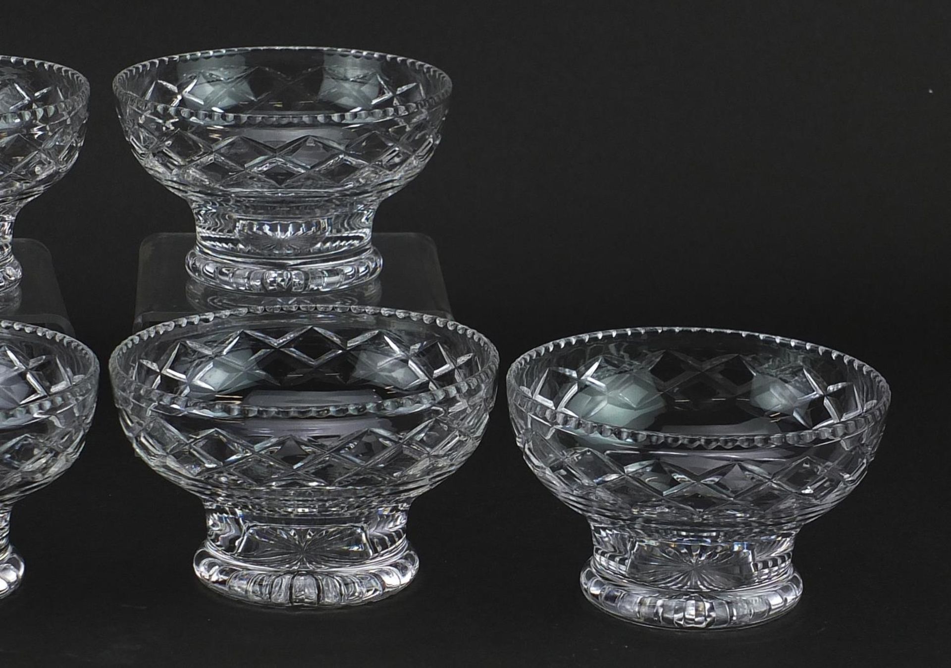 Set of six Stuart Crystal sundae dishes, each 11.5cm in diameter - Image 3 of 5