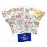 Collection of world banknotes