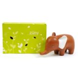 Zuny Classic tan leatherette elephant with box