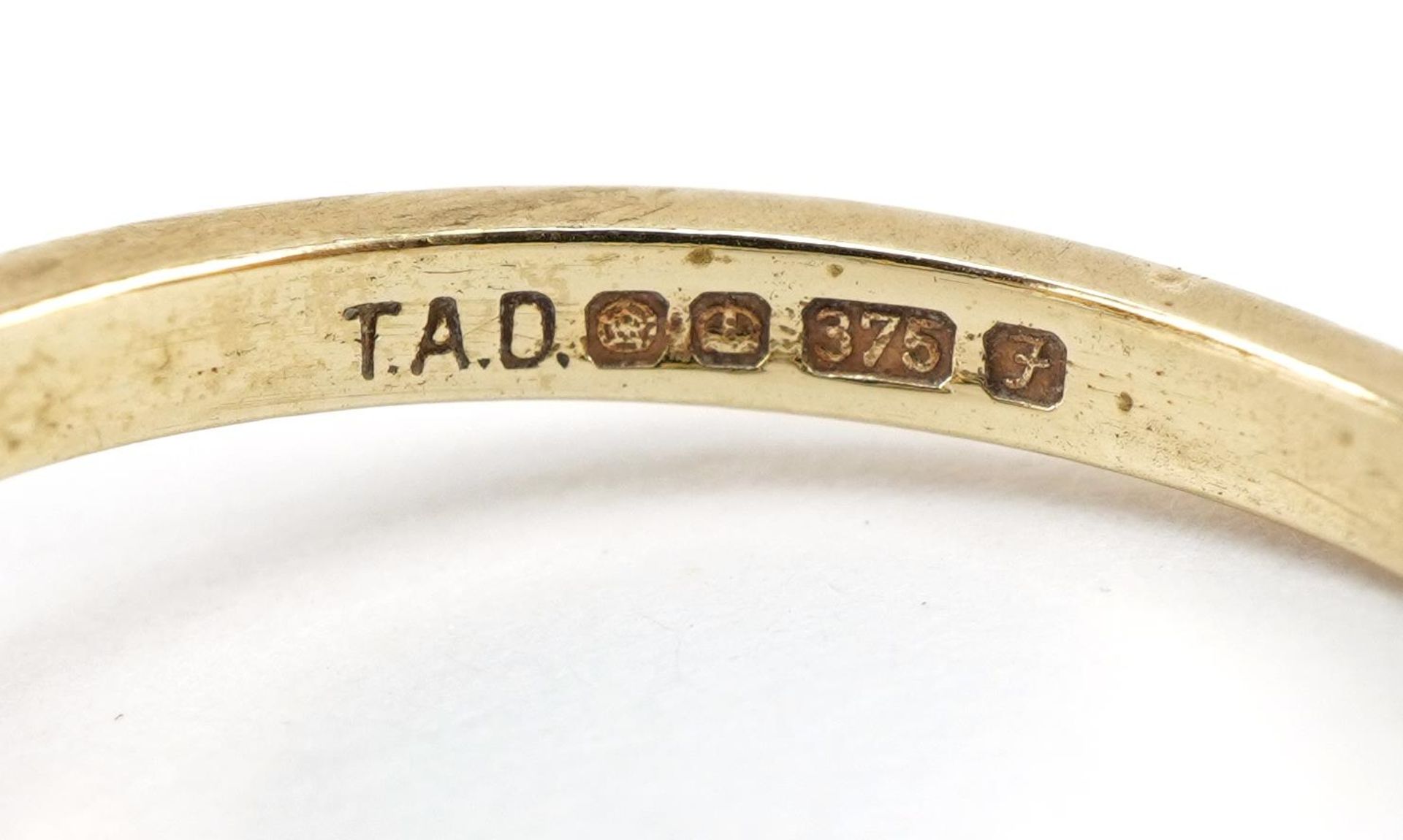 9ct gold diamond two tier ring, Sheffield 1980, size M, 2.2g - Image 3 of 3