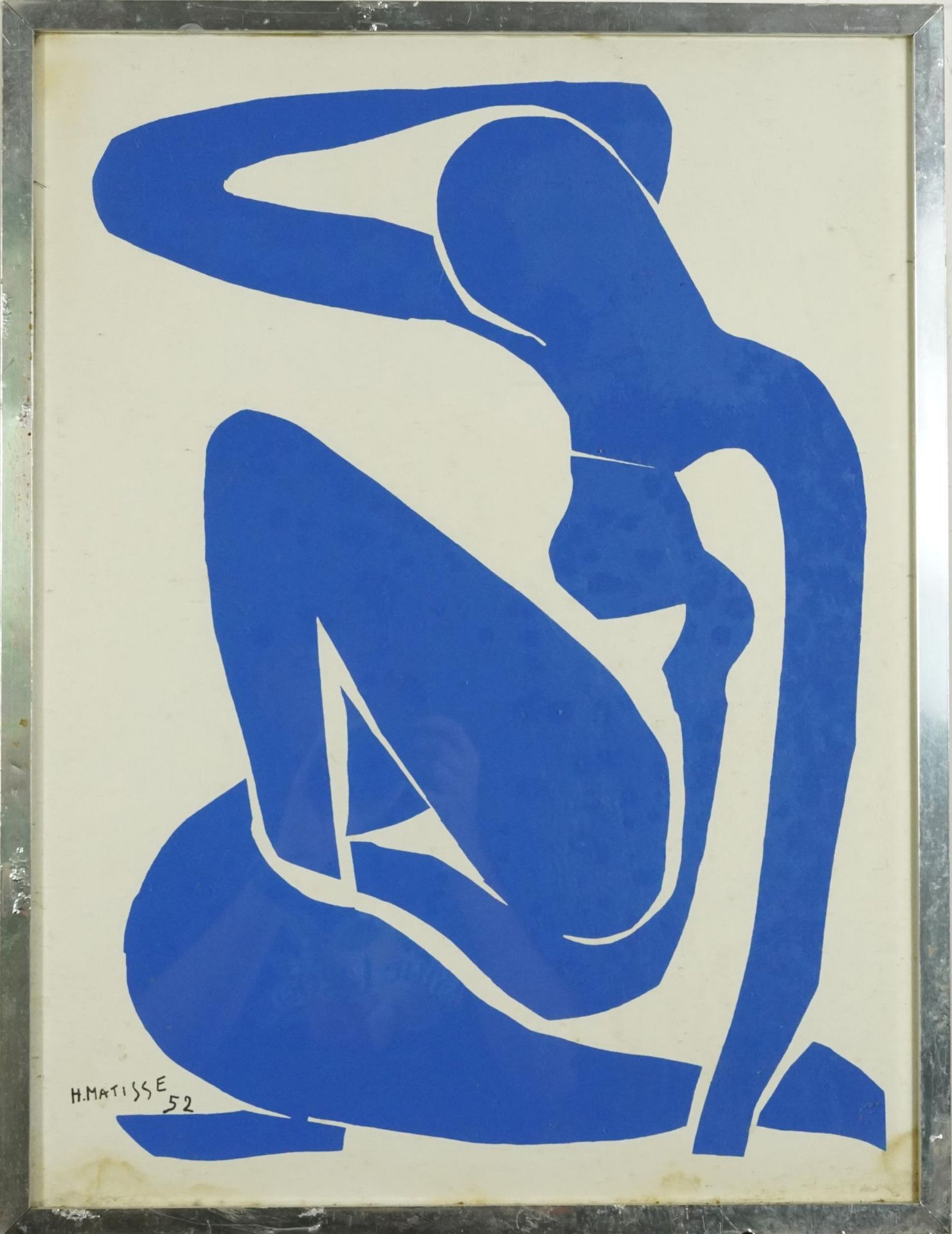 After Henri Matisse - Nu Bleu VI vintage lithograph in colour, The Medici Society label verso, - Bild 2 aus 4