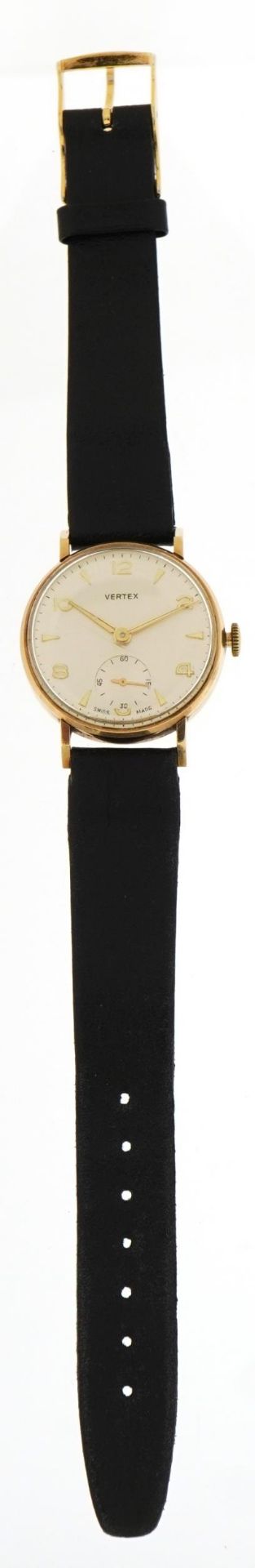 Vertex, vintage gentlemen's 9ct gold manual wind wristwatch, the case 30mm in diameter, total 31.9g - Bild 2 aus 4