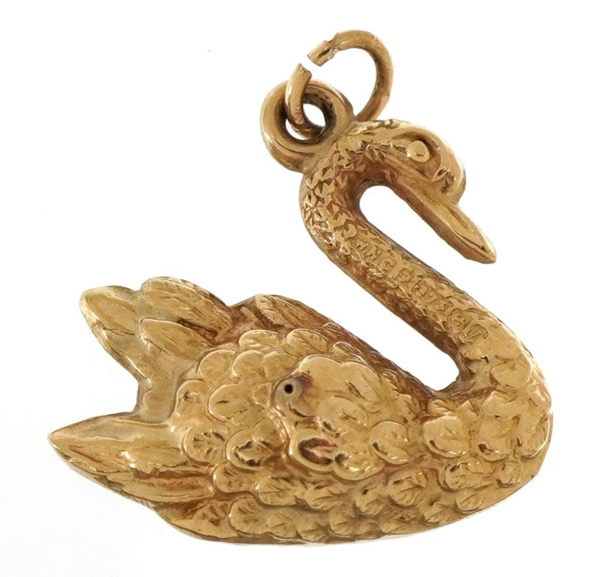 Unmarked gold swan charm, 1.6cm wide, 0.8g - Bild 2 aus 3