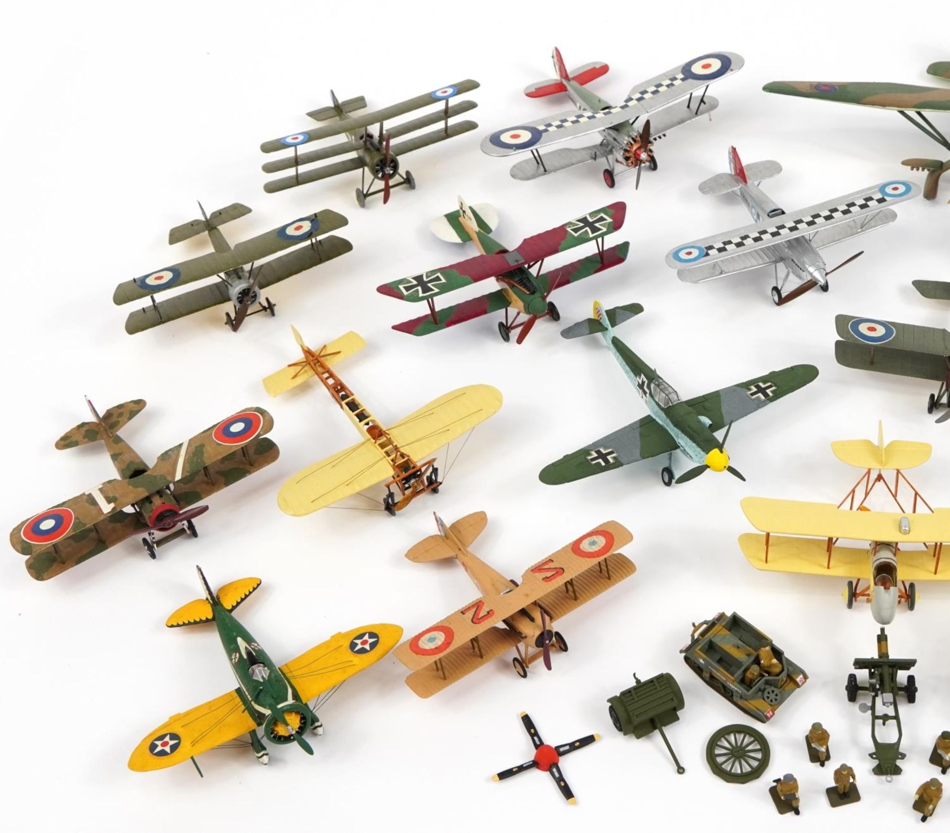 Collection of hand painted military interest aeroplanes and vehicles, the largest 16cm wide - Image 2 of 5