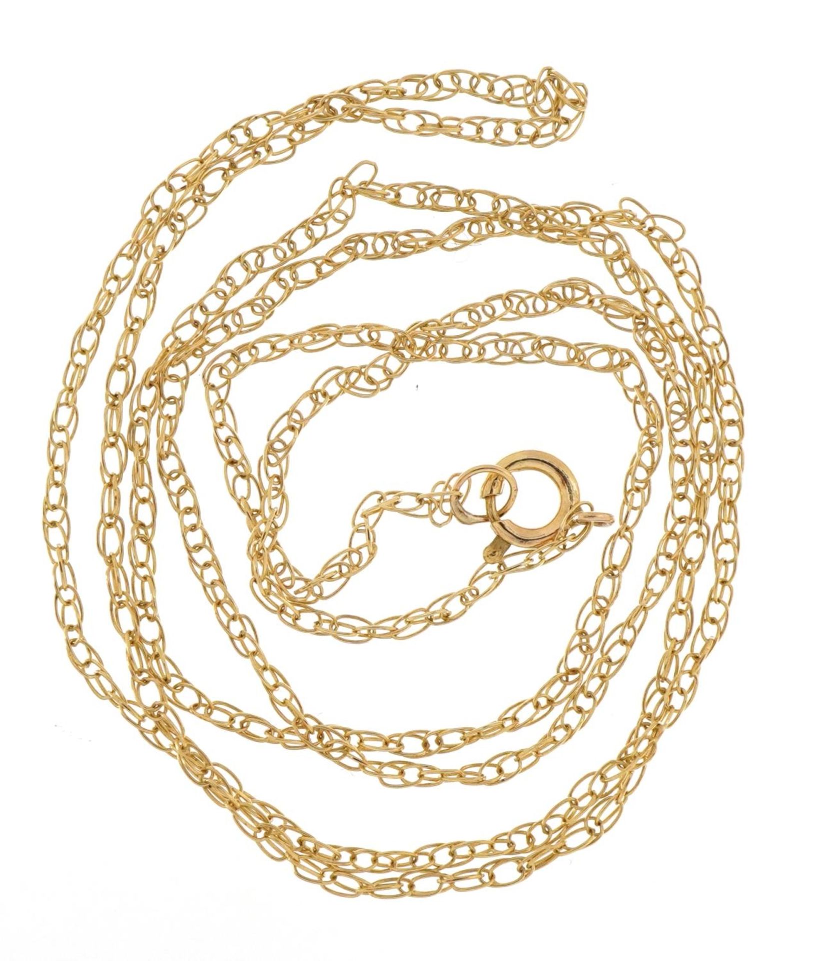 9ct gold necklace, 40cm in length, 0.6g - Image 2 of 2