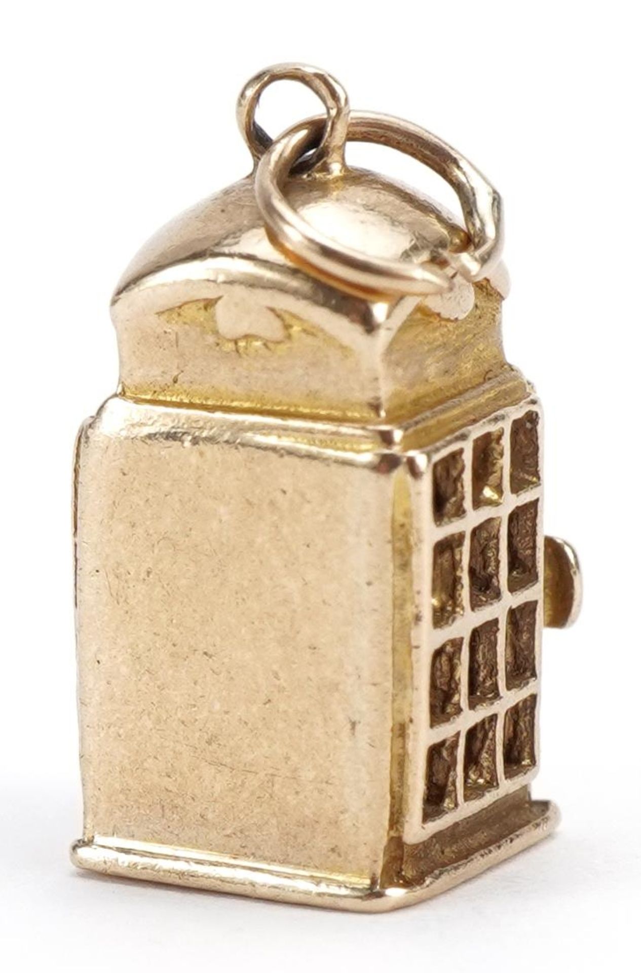 9ct gold telephone box charm with opening door, 1.5cm high, 2.3g - Bild 3 aus 4