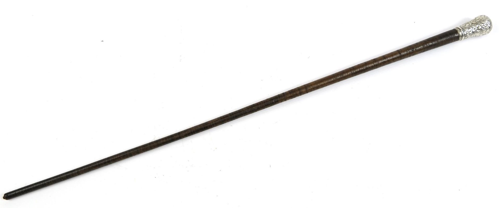 Military interest swagger stick with silver pommel by F Narborough Birmingham 1903, 73cm in length - Bild 2 aus 4