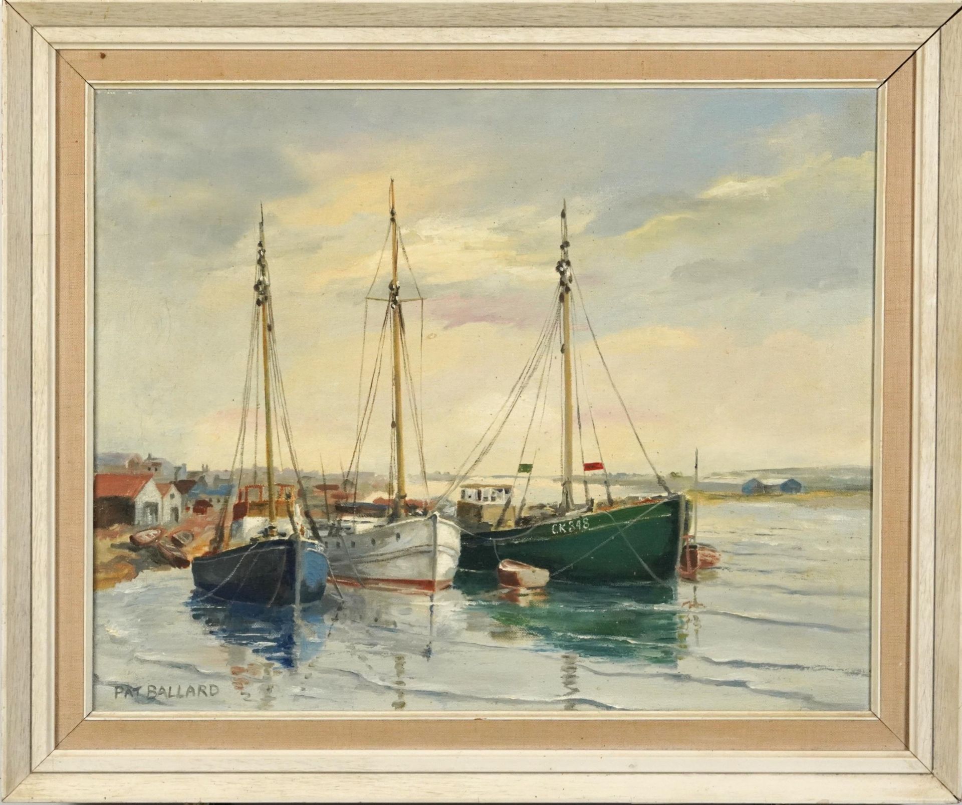 Pat Ballard - Three fishing boats, oil on board, South Eastern & International Federation of Art - Image 2 of 5