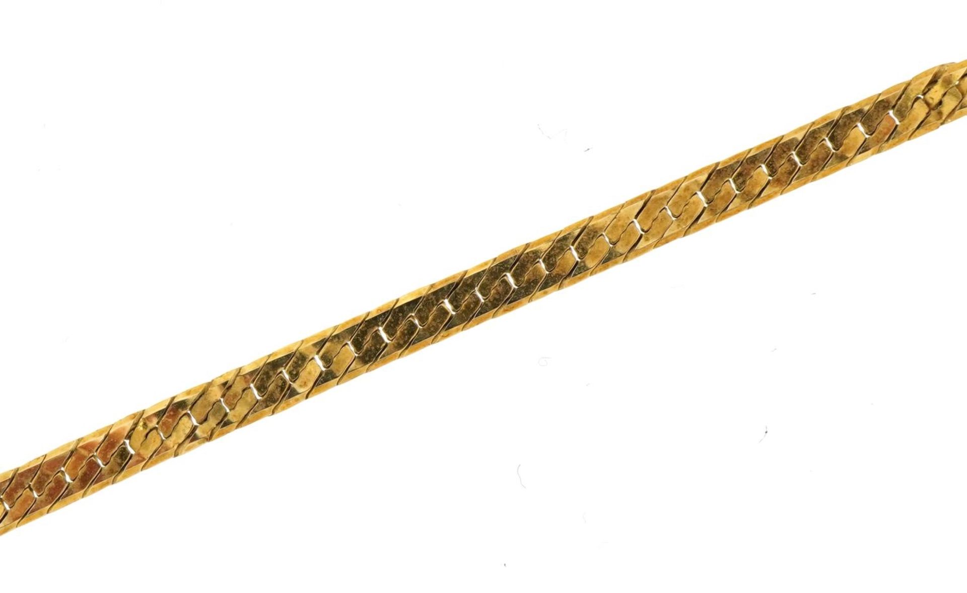 9ct gold snake link bracelet, 18cm in length, 3.2g