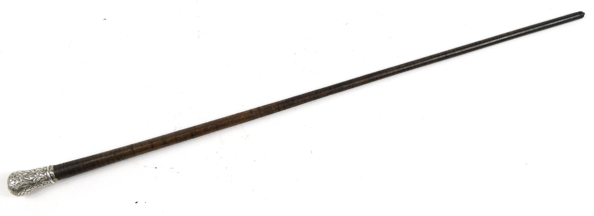 Military interest swagger stick with silver pommel by F Narborough Birmingham 1903, 73cm in length - Bild 3 aus 4