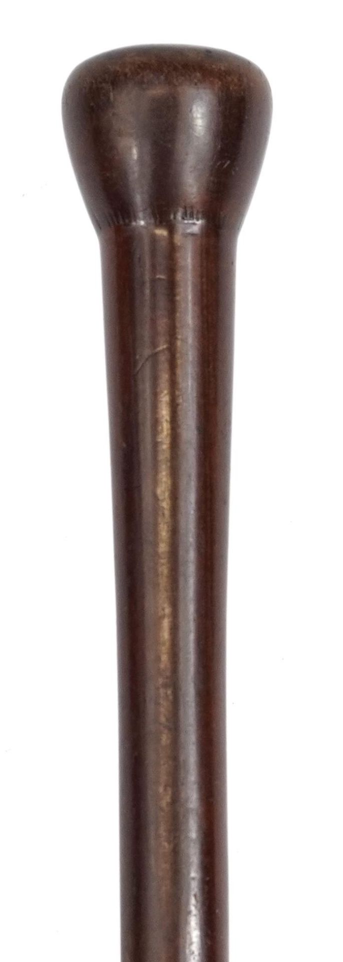 Tribal interest hardwood walking stick, 92cm in length