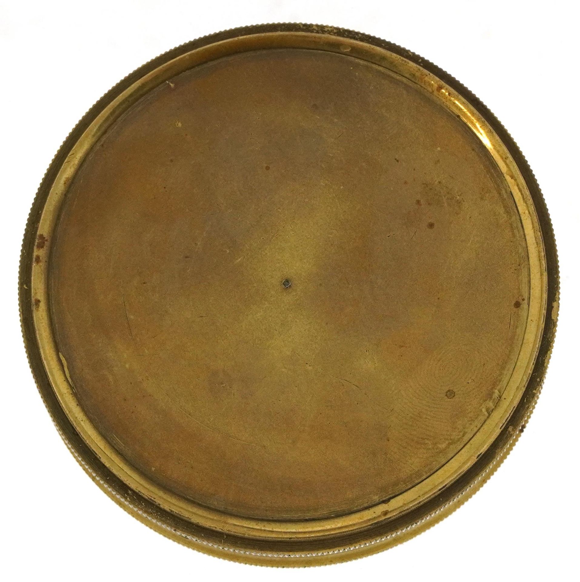 Circular brass naval interest compass, 7.5cm in diameter - Image 4 of 4