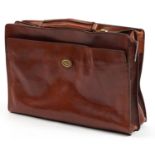 The Bridge, Italian brown leather bag with cloth protector, 40cm wide