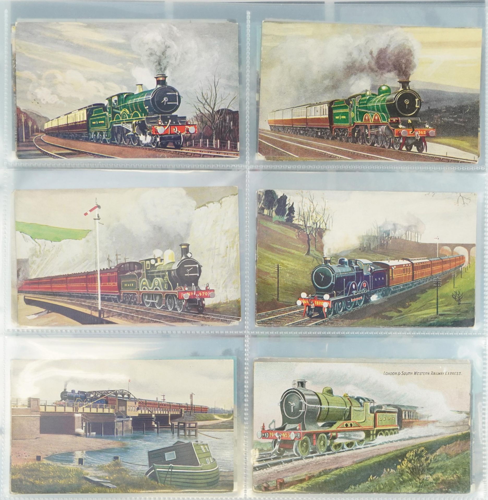 Collection of railway locomotive postcards arranged in an album including Arthur Dixon and British - Bild 2 aus 7