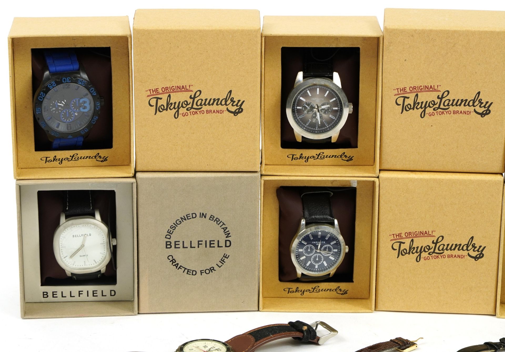 Wristwatches and pocket watches including Bellfield and Tokyo Laundry with boxes - Image 2 of 4