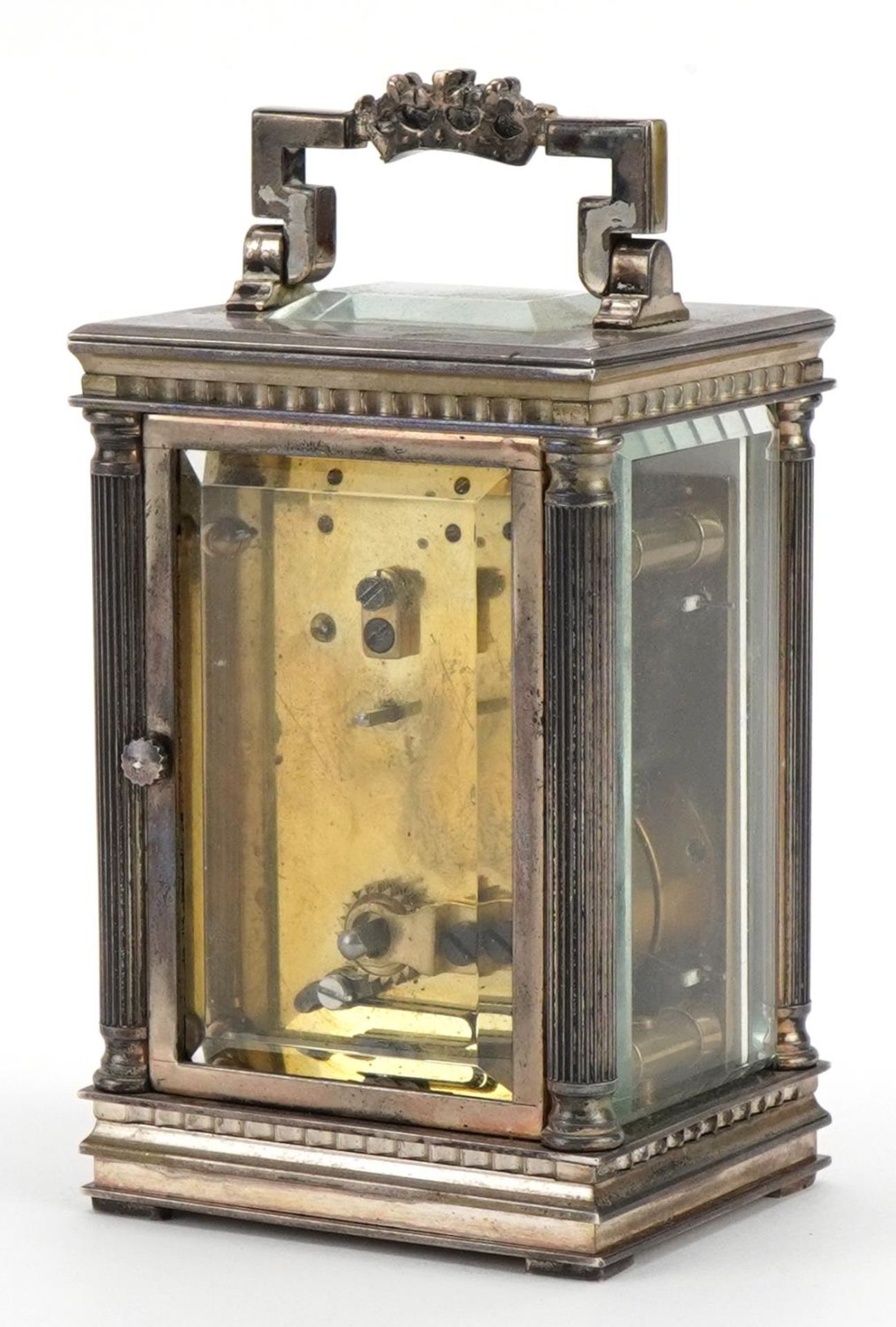 Charles Frodsham, miniature silver carriage clock with fleur de lis and circular dial inscribed - Bild 2 aus 5