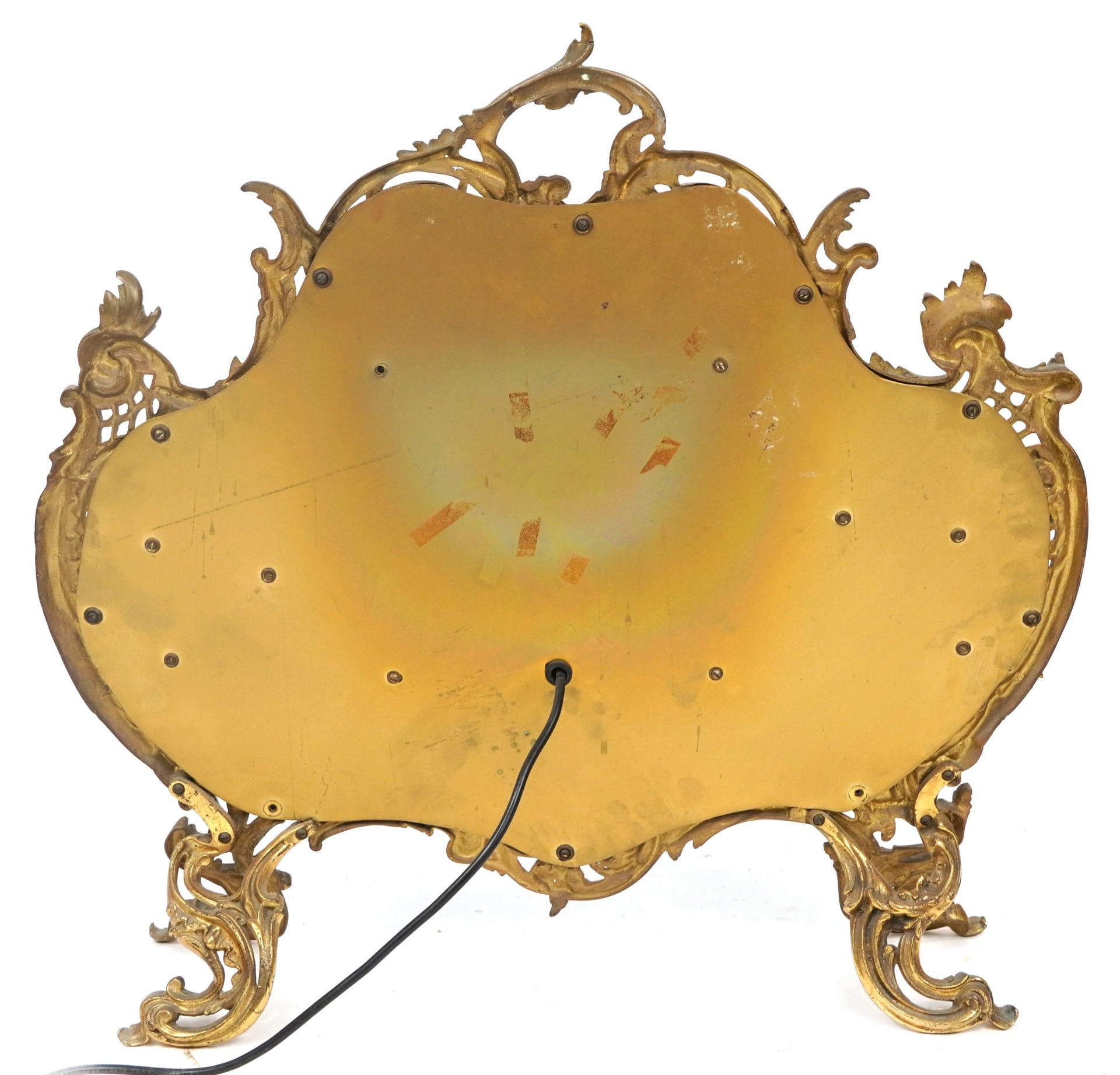 Rococo style gilt brass Belling electric heater mounted with Putti, 71cm high x 70cm wide - Bild 2 aus 3