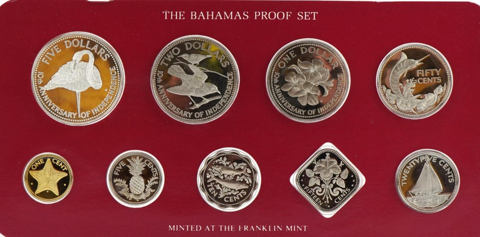 Franklin Mint, The Bahamas proof nine coin set with box and certificate - Image 3 of 4