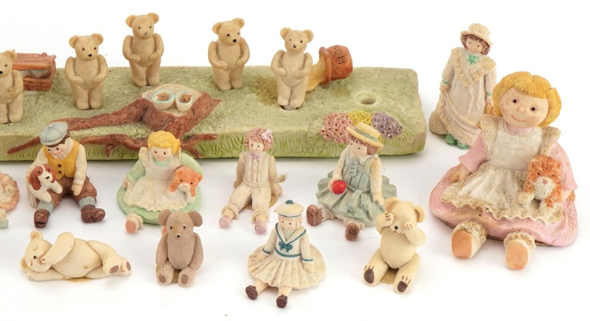 Collection of miniature Lammermuir teddybears on display stand and rag dolls, the largest 25.5cm - Image 3 of 4