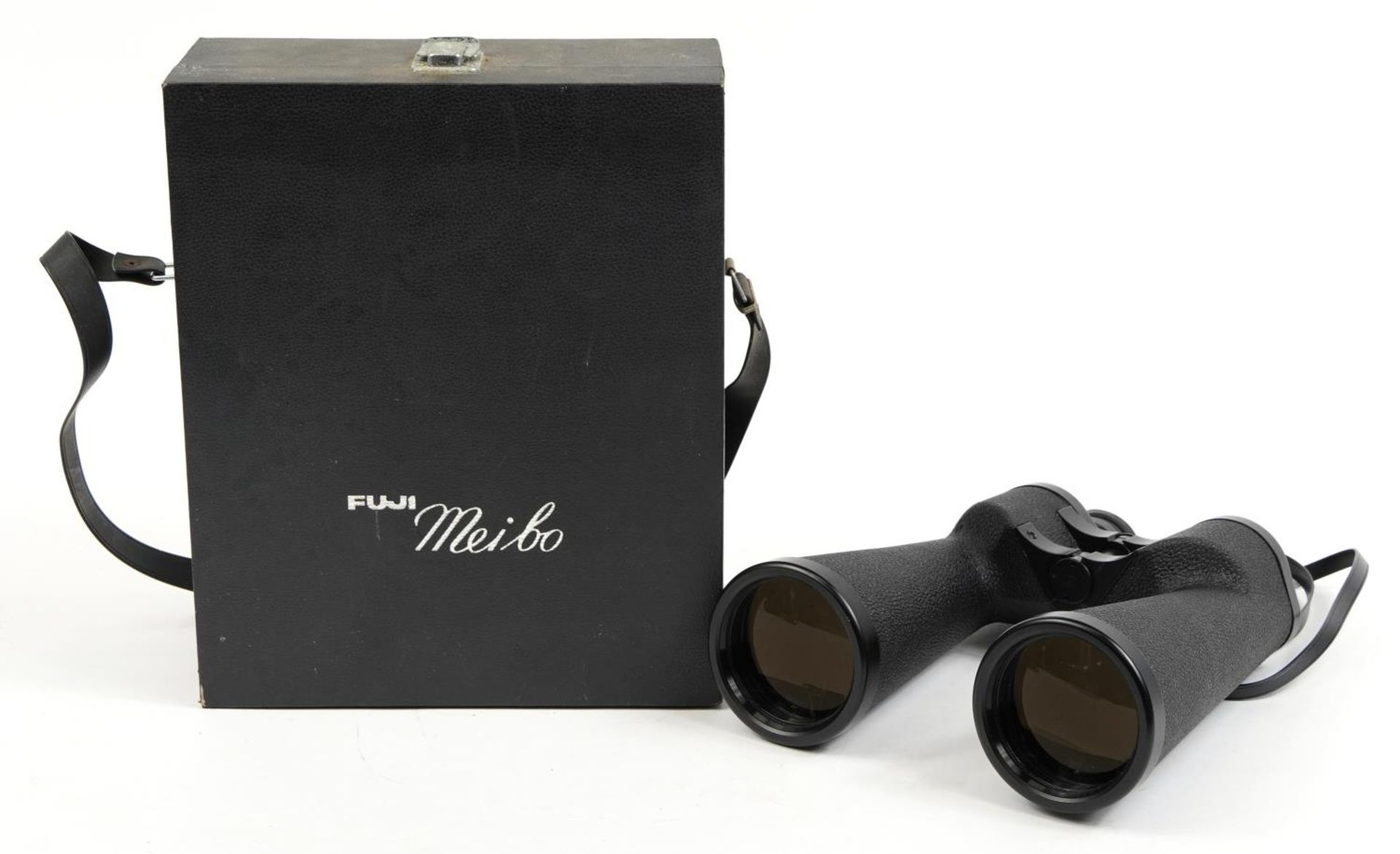 Pair of Fuji Meibo 14x70 binoculars with fitted case, 27cm in length