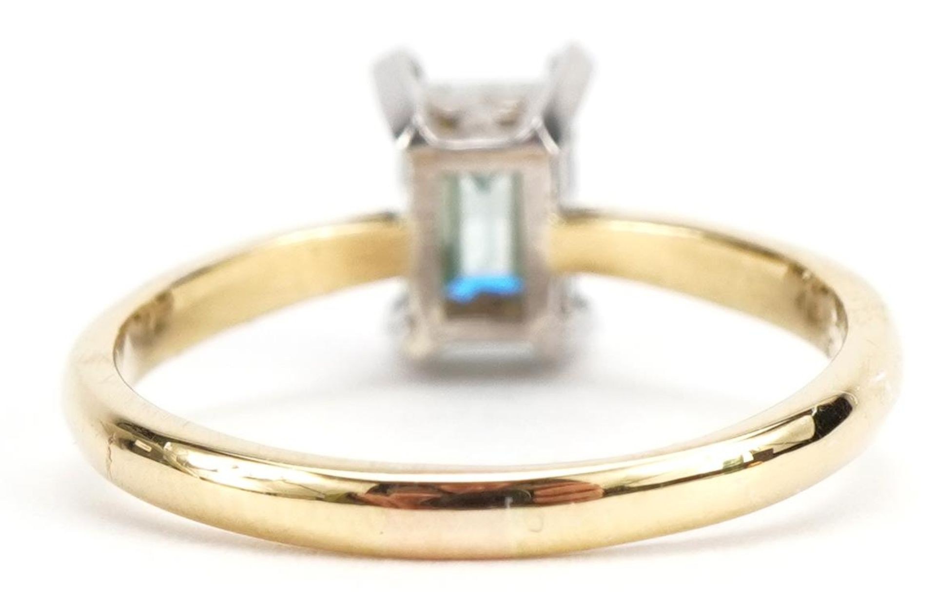 *WITHDRAWN* 18ct gold and platinum aquamarine solitaire ring, the aquamarine approximately 5.5mm - Image 2 of 4