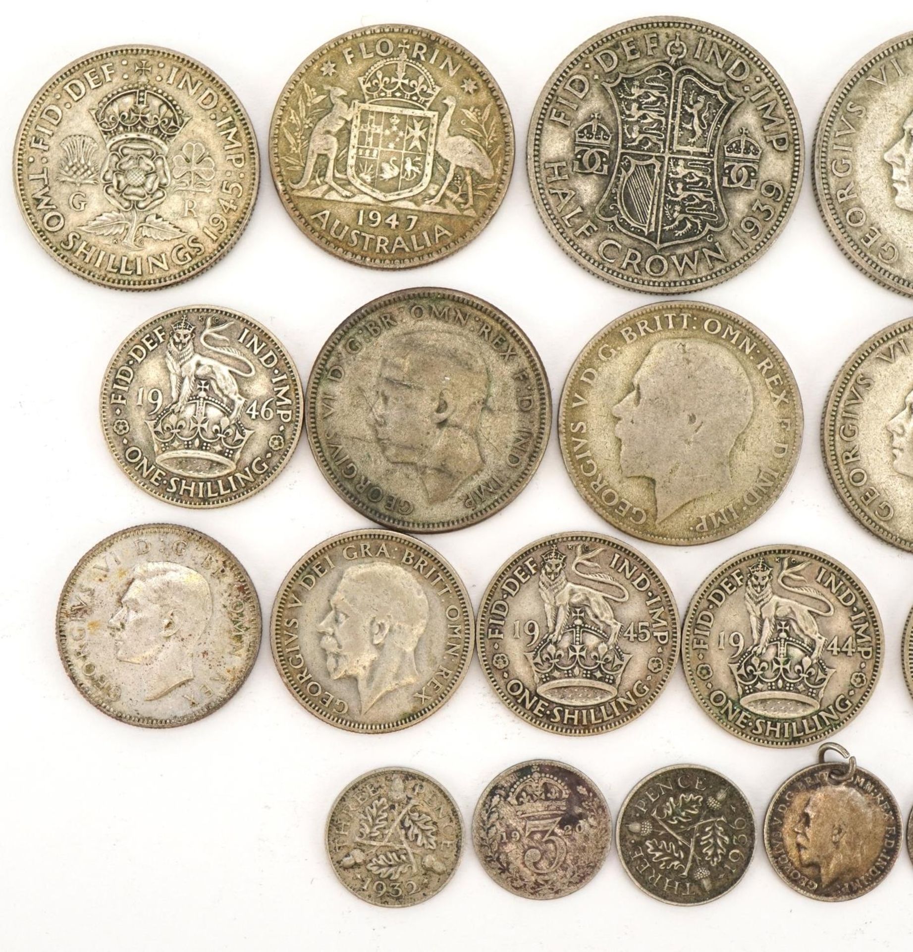 British pre 1947 coinage including half crowns, shillings and sixpences, 160.2g - Image 2 of 3