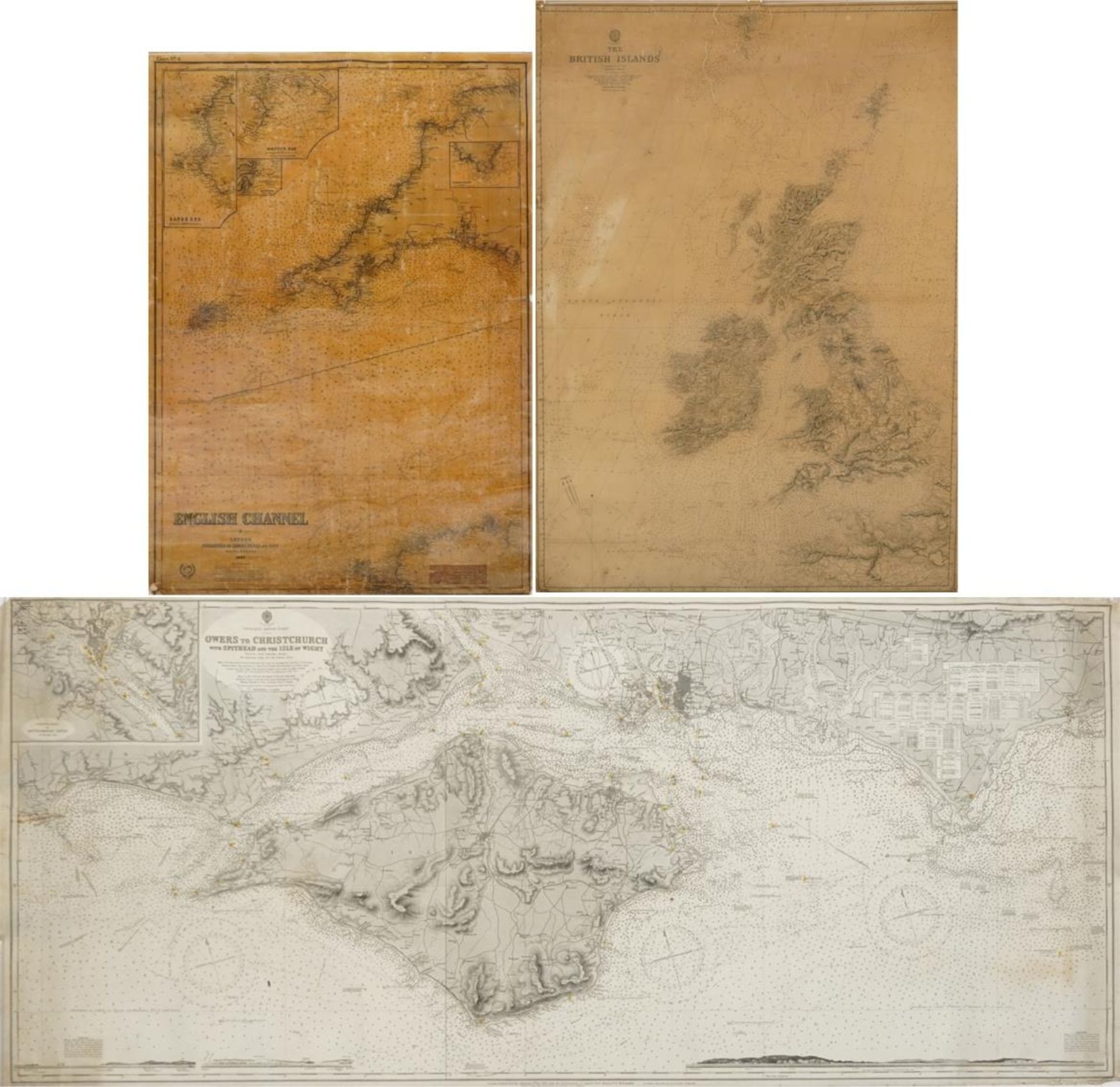Three Canvas backed Admiralty maps