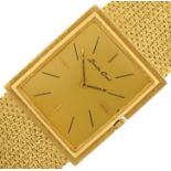 Beuche-Girod, 18ct gold gentlemen's dress watch with 18ct gold strap, the dial 25mm wide, 62.8g