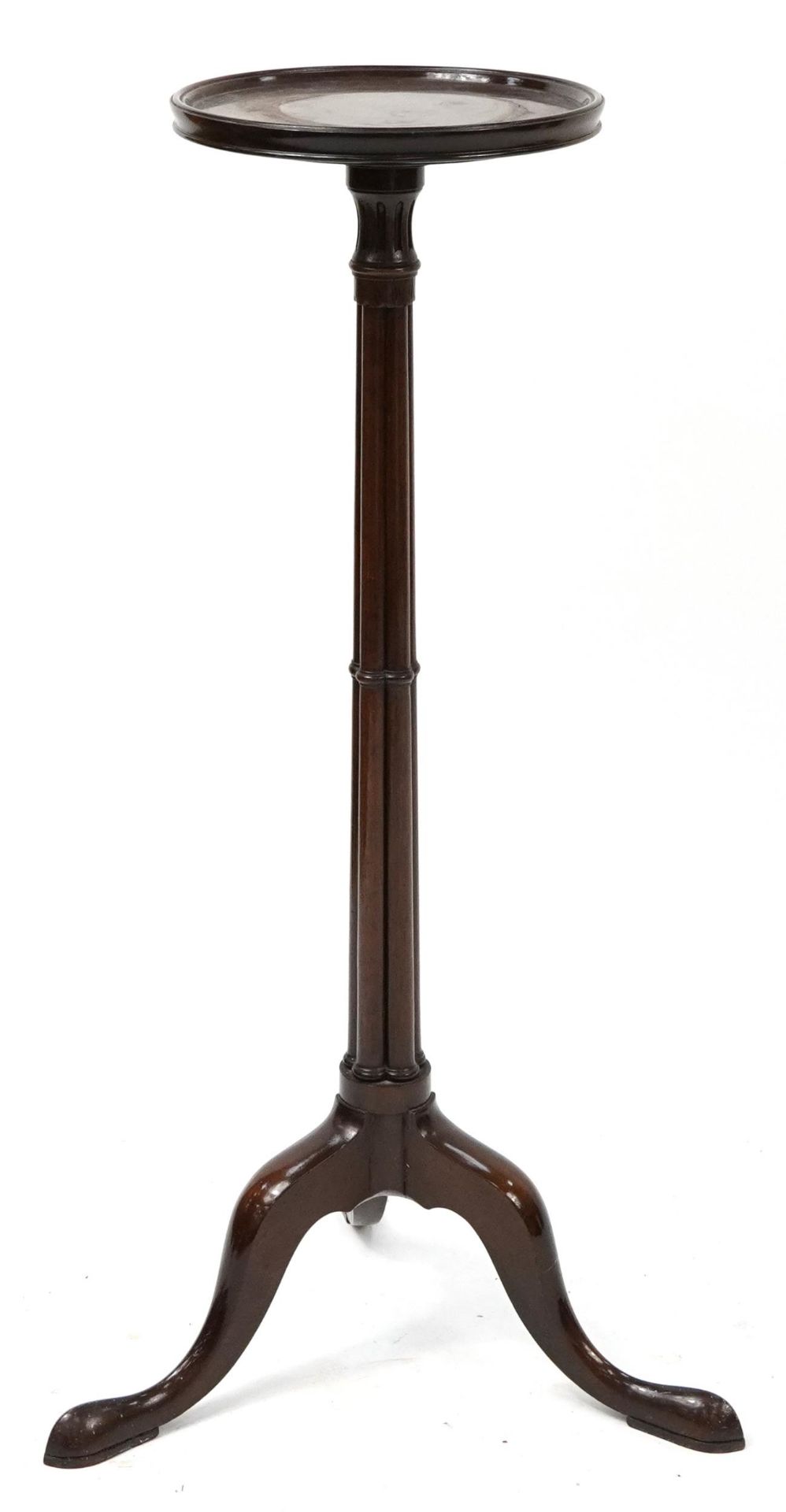 Mahogany tripod plant stand with simulated bamboo column, 92cm high - Bild 3 aus 3