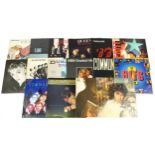 Vinyl LP records including Sade, Queen, The Police, Madness, Duran Duran and Bob Dylan