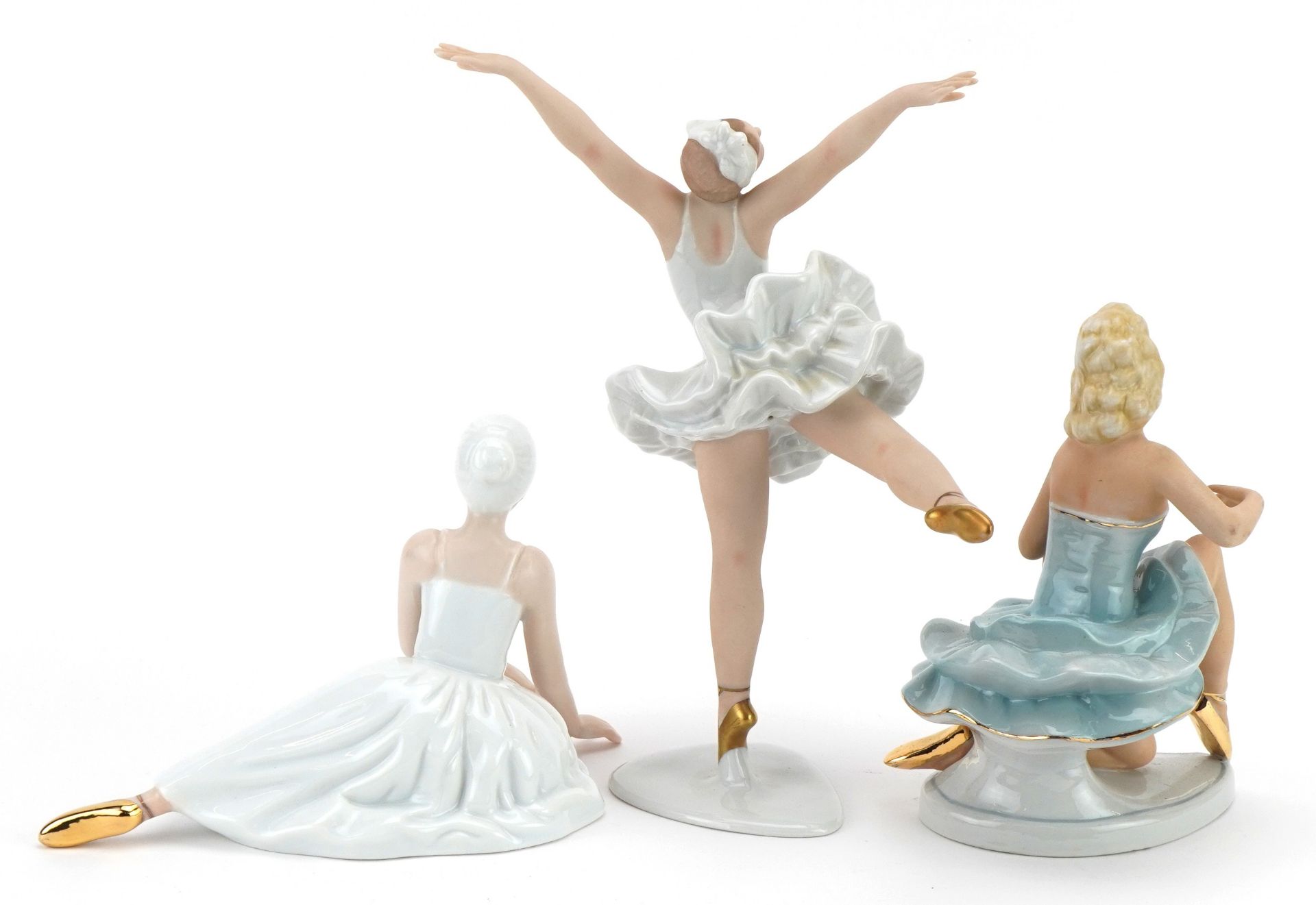 Wallendorf porcelain ballerina figure and two others, the largest 22cm high - Bild 2 aus 3