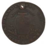18th century snuff token dated 1796