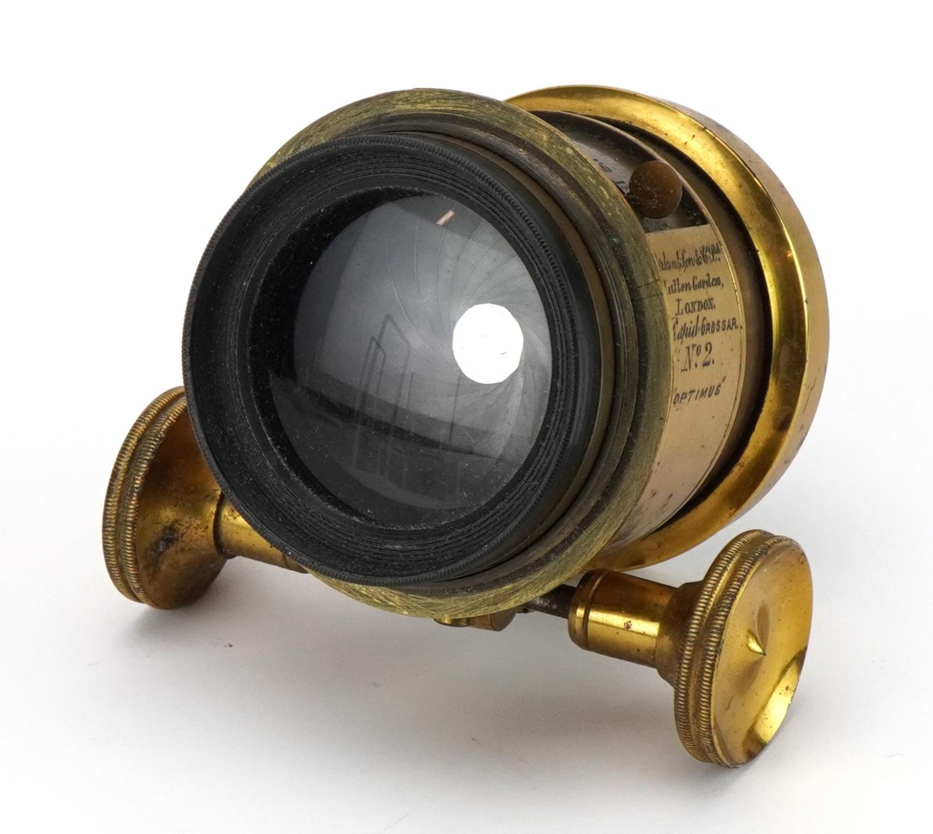 Victorian Parker Son & Co magic lantern Optimus lens number 2, 6cm in diameter
