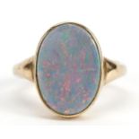 Unmarked gold opal ring, size L, 4.9g