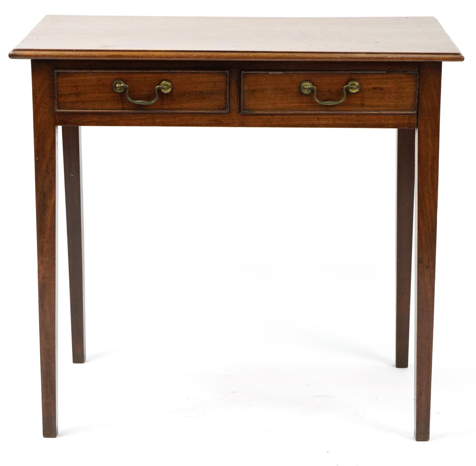 Walnut side table with two frieze drawers, 73cm H x 79cm W x 45cm D - Bild 2 aus 4