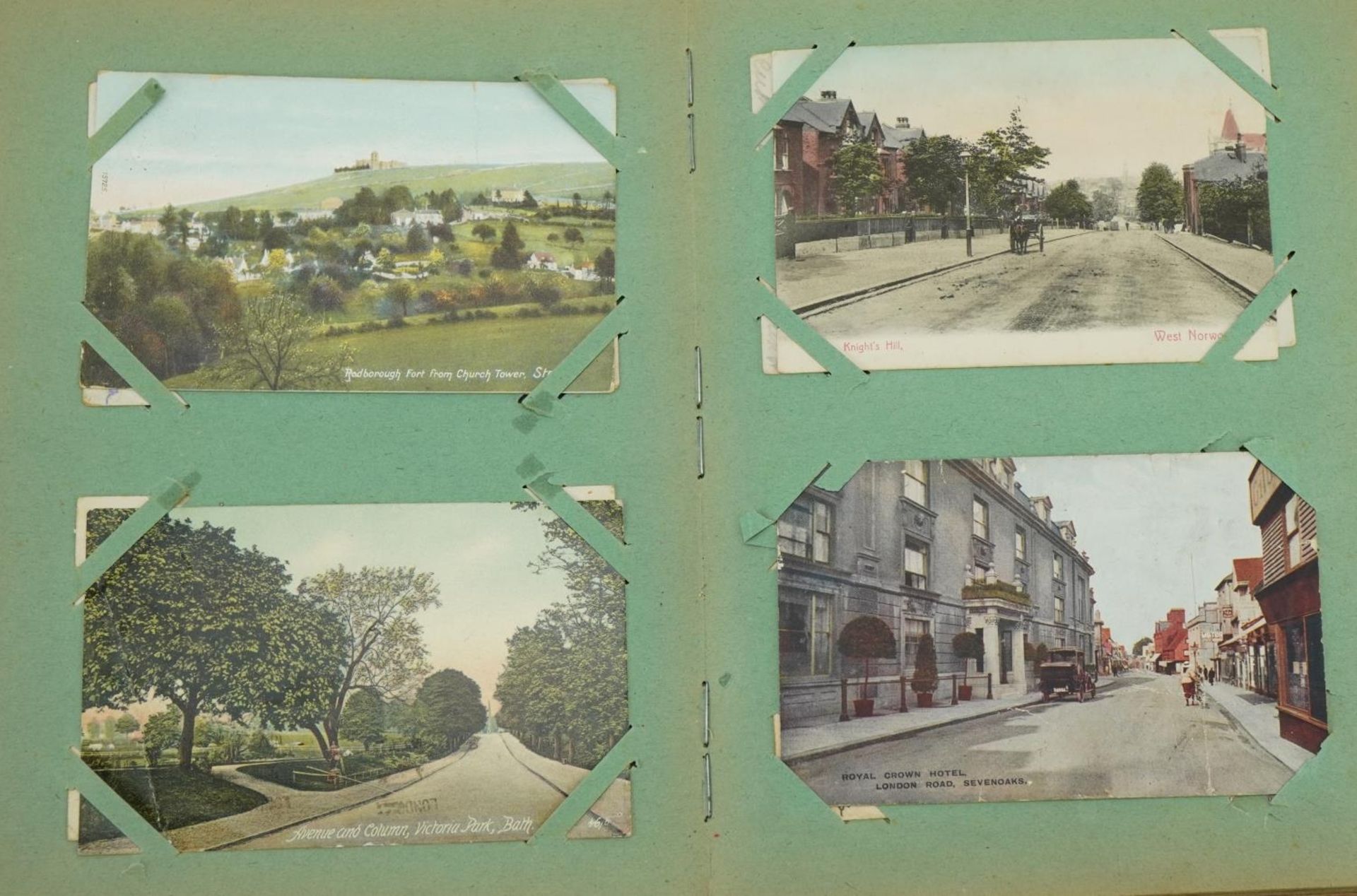 Album of over one hundred and thirty topographical postcards