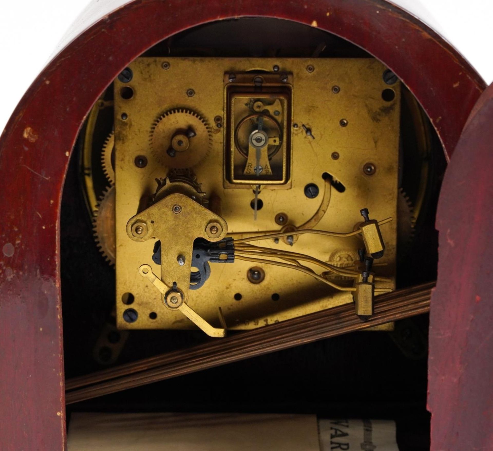 Three mantle clocks including Art Deco Metamec and Napoleon hat shaped clock with Westminster chime, - Image 4 of 4