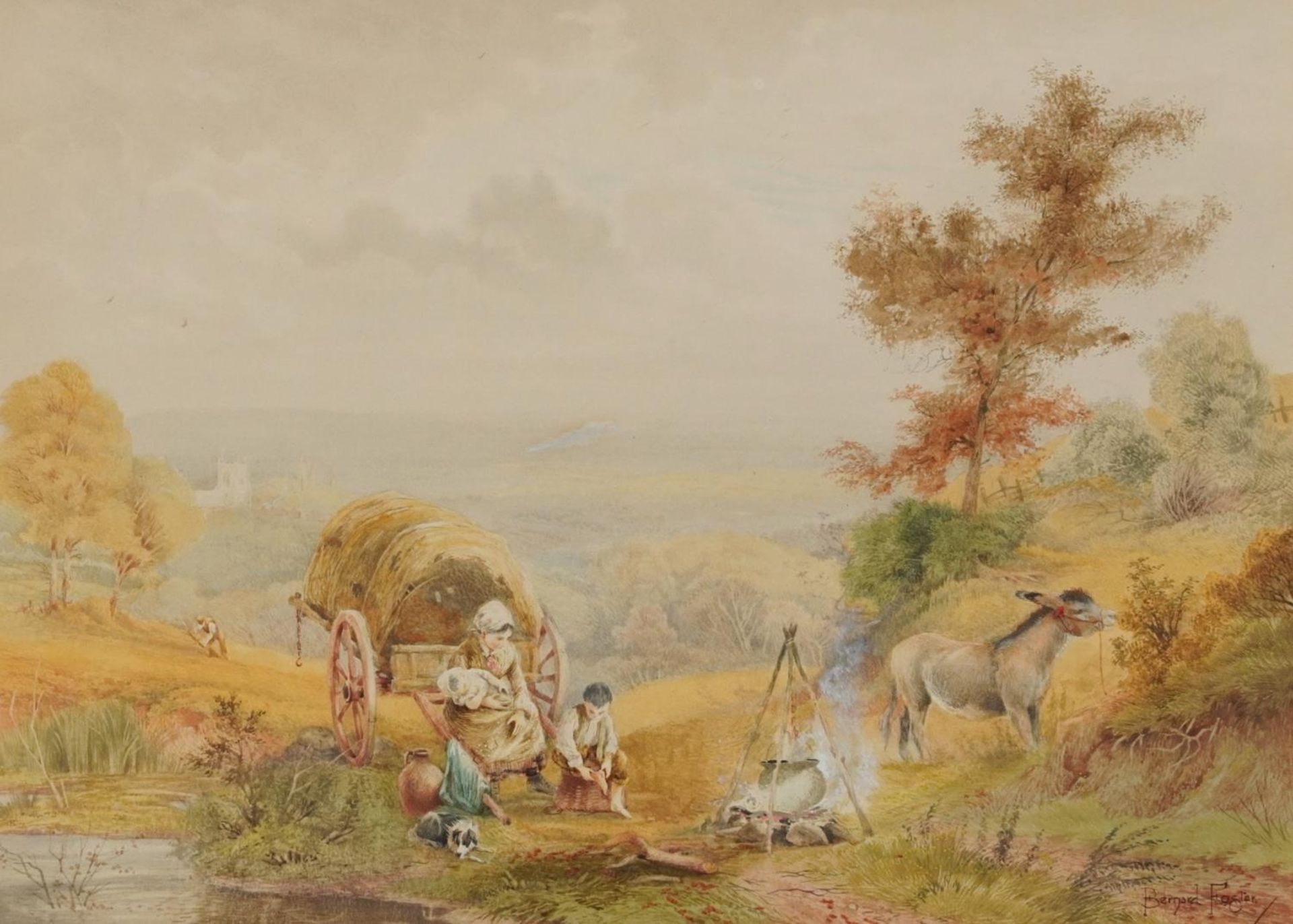 Bernard Foster - The Dyke, Sussex and The Market Cart, pair of late 19th century watercolours, - Image 2 of 11