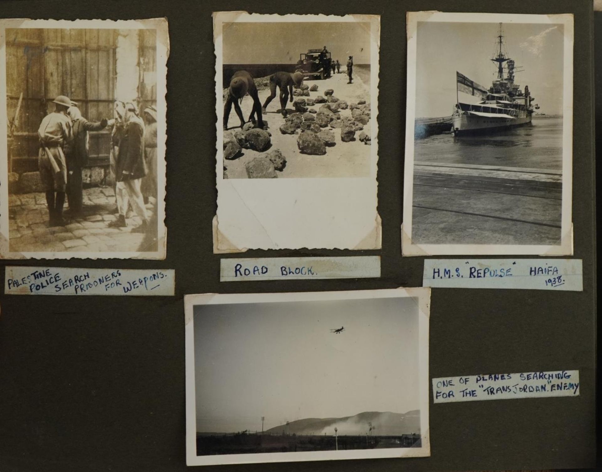 Military interest black and white photographs arranged in an album including Jordon Valley, Sea of - Bild 4 aus 7