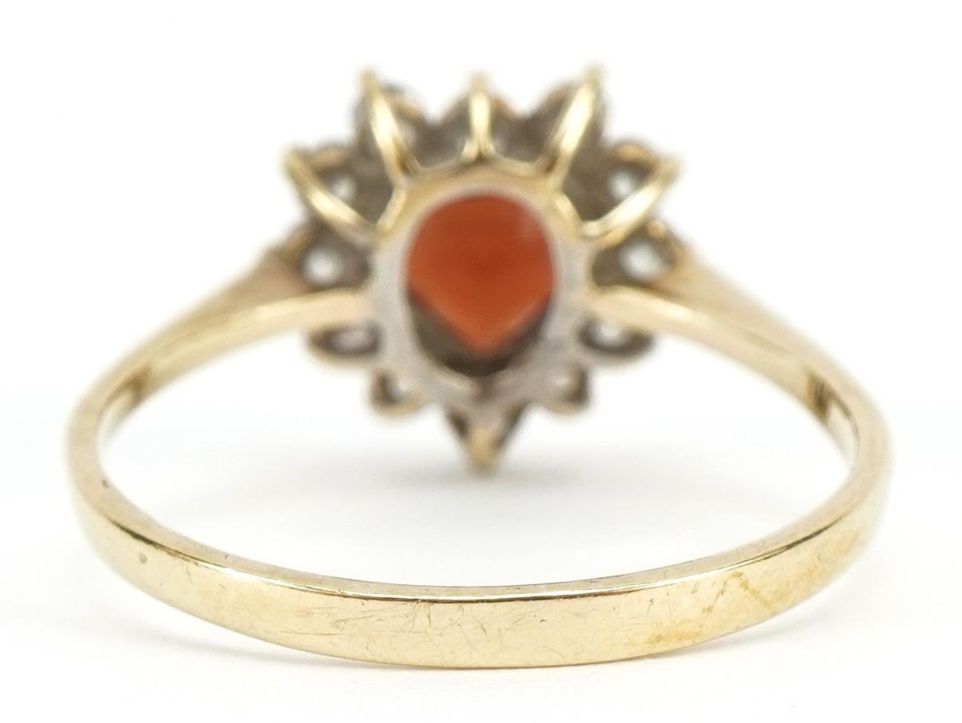 9ct gold red and clear stone love heart ring, size N, 1.6g - Bild 2 aus 4